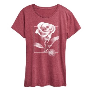 Women's - Instant Message - White Rose Short Sleeve Graphic T-Shirt - 1 of 4