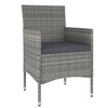 vidaXL 5 Piece Patio Bistro Set - Poly Rattan and Tempered Glass - Gray Outdoor Dining Furniture - 3 of 4