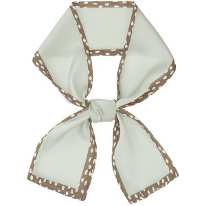 Elerevyo Women's Skinny Long Hair Ribbon Contrast Color Dots Silk Neck Scarf 38.6"x3.5" 1Pc - 1 of 4