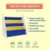 WildKin Premium Modern Kids' Sling Bookshelf White Wood with Yellow/Dark Blue: 4 Shelves, MDF Frame, Ages 3-10, 24" Height - 3 of 4