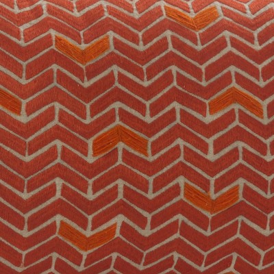 Persimmon Chevron Design Cotton Rectangular Throw Pillow