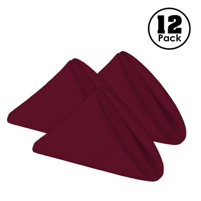 Burgundy Polyester 17'' x 17'' Cloth Napkins Set of 12