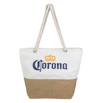 Northlight 19.25" Corona Canvas and Burlap Beach Tote Bag with Rope Handles