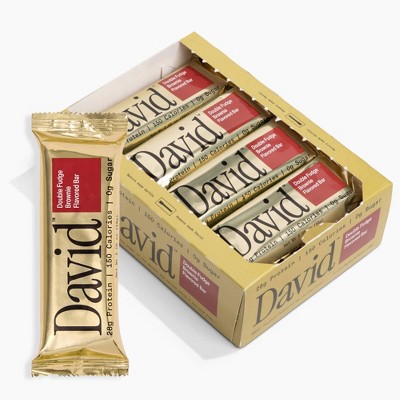David Protein Protein Bars with 28g Protein - Fudge Brownie Flavor - 12ct