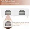 Angel Sar Modern TV Stand for 75 Inch TV, Media Console with Storage, White TV Stand with Handles - 4 of 4