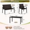 Costway 4 PCS Outdoor Wicker Patio Furniture Set with Heavy-Duty Galvanized Metal Frame Mix Brown/Black - 4 of 4