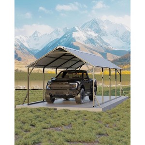 Heavy-Duty Metal Carport for All-Weather Protection. Fits Full-Size Pickups, SUVs, Boats - 1 of 4