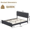 Full Size Bed Frame, Upholstered Platform with Adjustable Headboard, Linen Fabric Wrap, USB Ports, No Box Spring Needed, Easy Assembly, Light Gray - 2 of 4