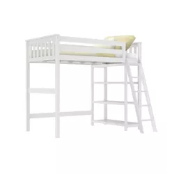 Max & Lily Twin High Loft Bed with Bookcase