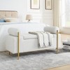 CAVINAS 44" Linen Storage Ottoman Bench for Bedroom,Storage Bench with Cylindrical Arms and Iron Legs,Ottoman for Living Room,Bedroom,Entryway - 2 of 4