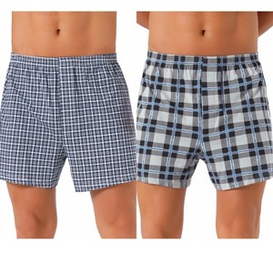INSPIRE CHIC Men's 2 Pack Elastic Waistband Plaid Pattern Boxer Shorts - 1 of 4