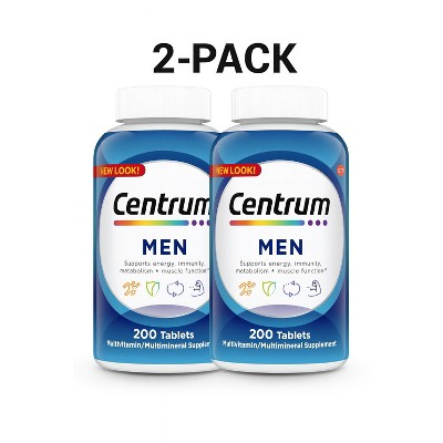 Centrum Multivitamin for Men, Multivitamin/Multimineral Supplement with Vitamin D3, B Vitamins and Antioxidants, Gluten Free, Non-GMO - 200 Count