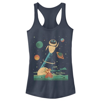 Juniors Womens Wall-e Wall-e & Eve In Space Racerback Tank Top : Target