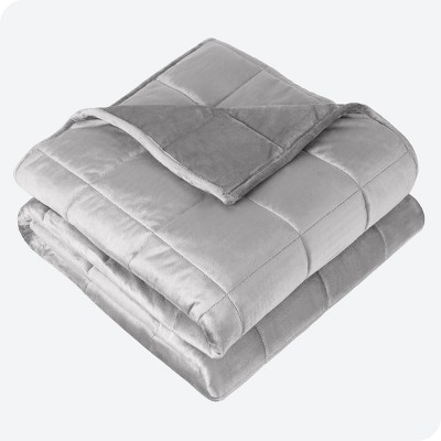 15 Lb 48" X 72" Weighted Blanket Minky Fleece Light Grey By Bare Home ...