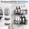 Attop Dark Brown 5-Pack Rust-Resistant Stainless Steel Large Capacity Shower Shelves - No Drilling or Gluing Required Bathroom Storage Racks - 2 of 4
