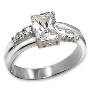 Slickblue 925 Sterling Silver Cubic Zirconia Ring - Clear CZ, Rhodium Finish, Elegant Women's Jewelry, Size 5-9 - 1 of 3