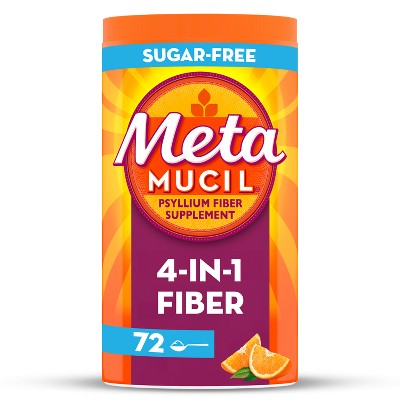 Metamucil Psyllium Fiber Supplement Sugar Free Powder - Orange