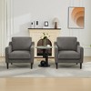 Mid-Century Modern Accent Chairs,Modern Linen Fabric Armchair for Living Room,Comfy Sofa Chairs with Scooped Arms, for Office Bedroom Reading Spaces - 4 of 4