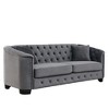 3+3 Velvet Chesterfield Sofa Set with Nailhead Trim - 2 of 4