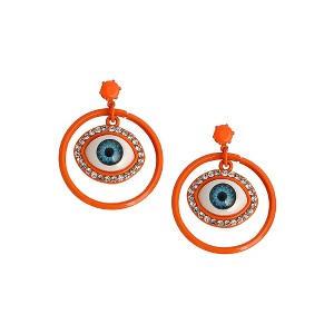SOHI Women's Pumpkin Orange The Evil-Eye Loop Drop Earrings - 1 of 4
