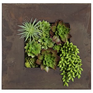 Modern Home Living Wall Galvanized Steel/Zinc Succulent Planter - 1 of 4