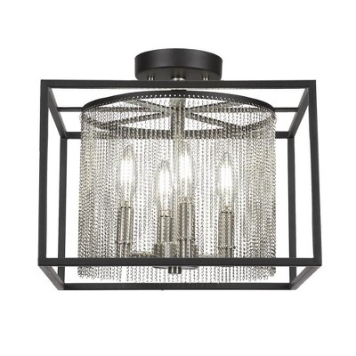 Toltec Lighting Cadina 4 - Light Flush Mount in  Matte Black/Brushed Nickel