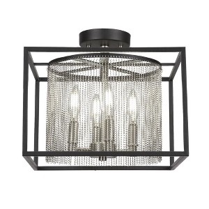Toltec Lighting Cadina 4 - Light Flush Mount in  Matte Black/Brushed Nickel - 1 of 1