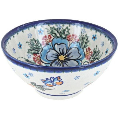 Blue Rose Polish Pottery Spring Morning Rice Bowl