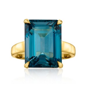 Ross-Simons 14.00 Carat London Blue Topaz Ring in 18kt Gold Over Sterling - 1 of 4