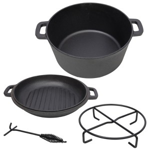 VisioGear 3-In-1 Outdoor Oven, 5 Quart Dutch Ovens with Pot Rack and Lid Lifter, Black, 12.5"*10.2"*6.2" - 1 of 4