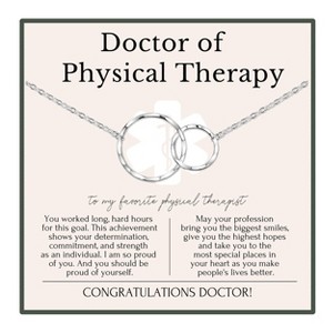 HOPE LOVE SHINE Doctor of Physical Therapy Necklace – 2 Ring Graduation Jewelry in 14k Gold & Silver, DPT Congratulations Gift - 1 of 4