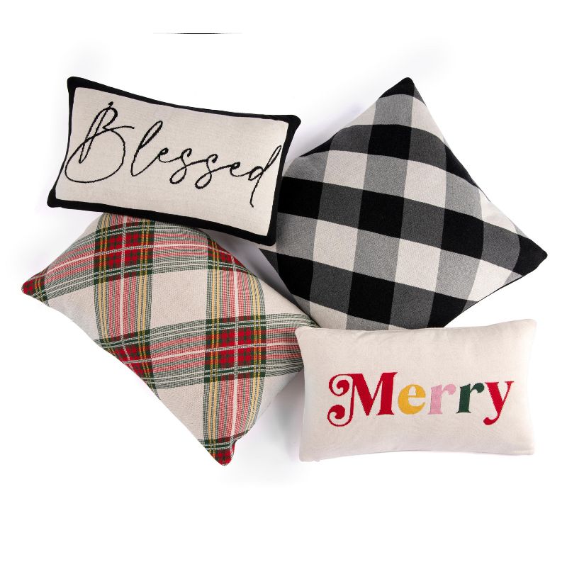 Shiraleah Black and White "Blessed" Lumbar Pillow, 4 of 5