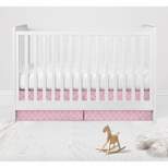 Bacati - Quatrefoil Pink Printed Crib or Toddler Bed Skirt