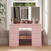 Famapy 43"W Large Vanity Table 9-Drawer Vanity Set with Crystal Pulls and Versatile Mirror Lighting - 3 of 4