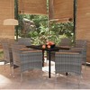 vidaXL Patio Dining Set Outdoor Dining Set Table and Chair Set for Garden - 55.1" Table Length Gray and Black 6 Piece - 2 of 4