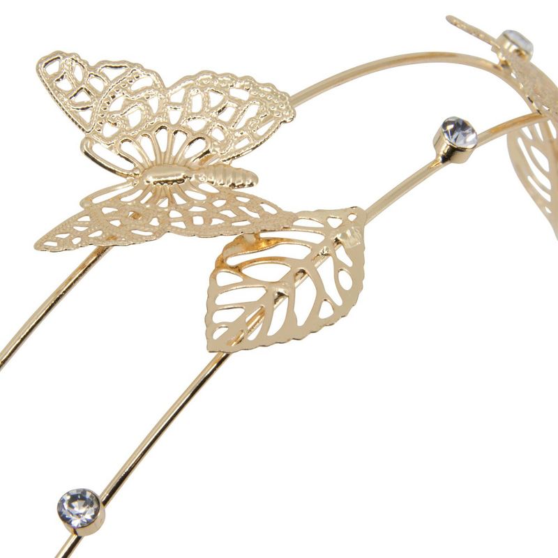 sc&#252;nci Multi-Strand Stone Embellished Butterfly Metal Headband - Gold, 5 of 7