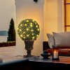 Whizmax 27” Artificial Plant Topiary Ball, Pre-Lit Artificial Plant, Artificial Outdoor Porch Trees with Champions Cup Base for Outdoor Indoor - 4 of 4