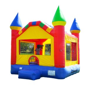 HeroKiddo 13'x13' Castle Commercial Grade Bounce House with Basketball Hoop, and Air Blower Included. - 1 of 4