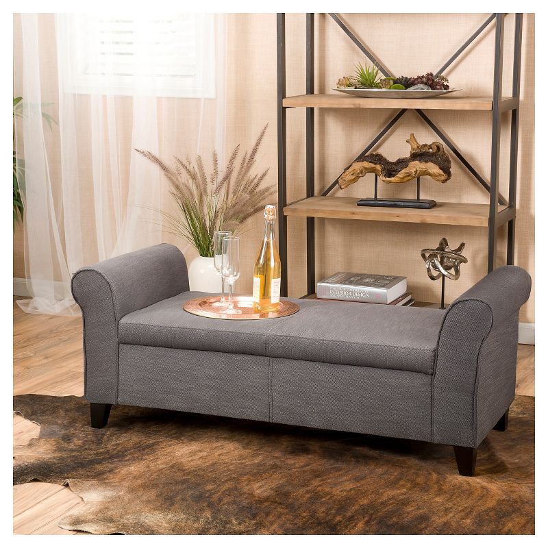Hayes Armed Storage Ottoman Bench - Christopher Knight Home, 3 of 8