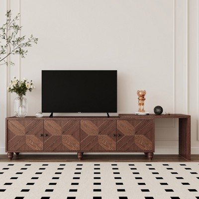 Bella Depot 70"-90" Extendable TV Cabinet with Storage and Adjustable Shelves