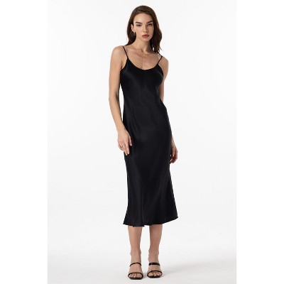SilkSilky Women's Spaghetti Strap Long Silk Nightgown/Dress