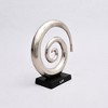 Aluminum Swirl Abstract Sculptures with Black Base –  Modern Decor, Set of 2 - 3 of 4