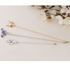 Anna-Kaci Vintage 3Pcs Long Stick Hat Pins Crystal Flower Butterfly and Pearl Details for Classic Hat Lapel and Scarf Accessorizing - 3pcs Animal - 2 of 4
