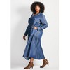 Avenue Women's Plus Size Denim Tiered Shirtdress - 4 of 4
