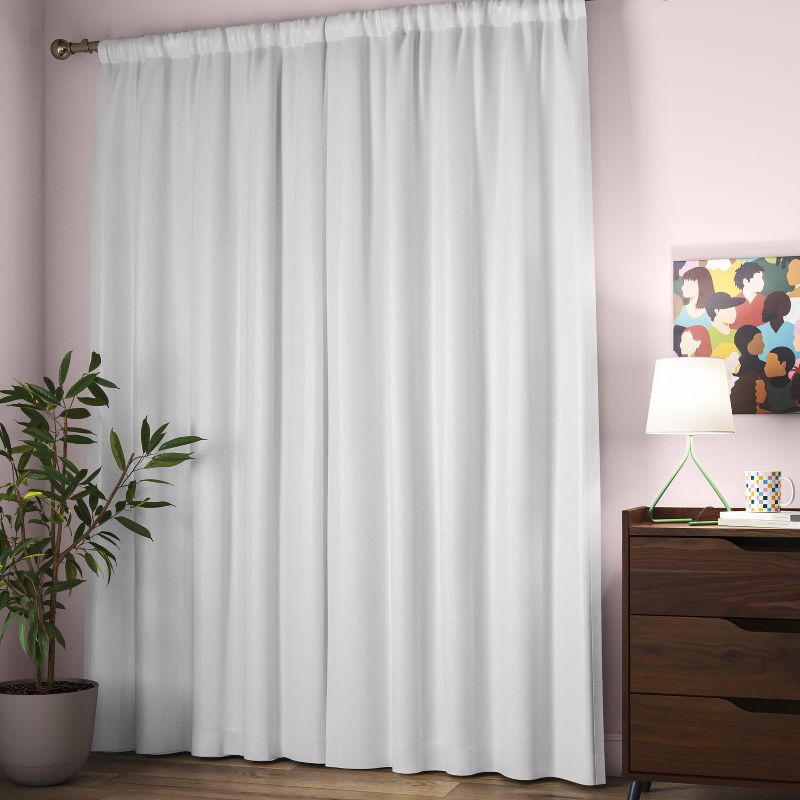 4pk Room Darkening Heathered Window Curtain Panels White - Room Essentials™, 4 of 7