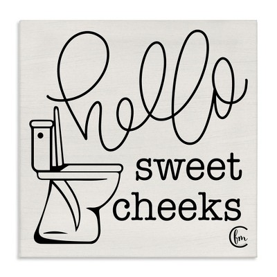 Stupell Industries Hello Sweet Cheeks with Toilet, 17" x 17"