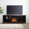 Chic Crate - 70" Transitional Fireplace Media Console - 2-Shelf Storage for 80" TVs - Modern TV Stand w/ Wood Accents - Dark Espresso - 4 of 4