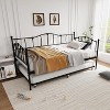 TackView Twin Daybed with Trundle, Metal Sofa Bed Frame with Steel Slat Support, for Living Room, Bedroom, No Box Spring Needed - 3 of 4