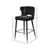 Meridian Furniture,Kelly Black Velvet Stool, Set of 2 - 4 of 4