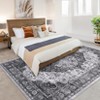 Faux Wool Vintage Printed Area Rug with Non Slip Backing Machine Washable Stain Resistant  Soft  Accent Carpet for Indoor Places - 4 of 4